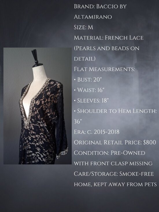 Baccio Tops - 🪦 Baccio by Altamirano Couture French Lace Tunic Size M 🪦
